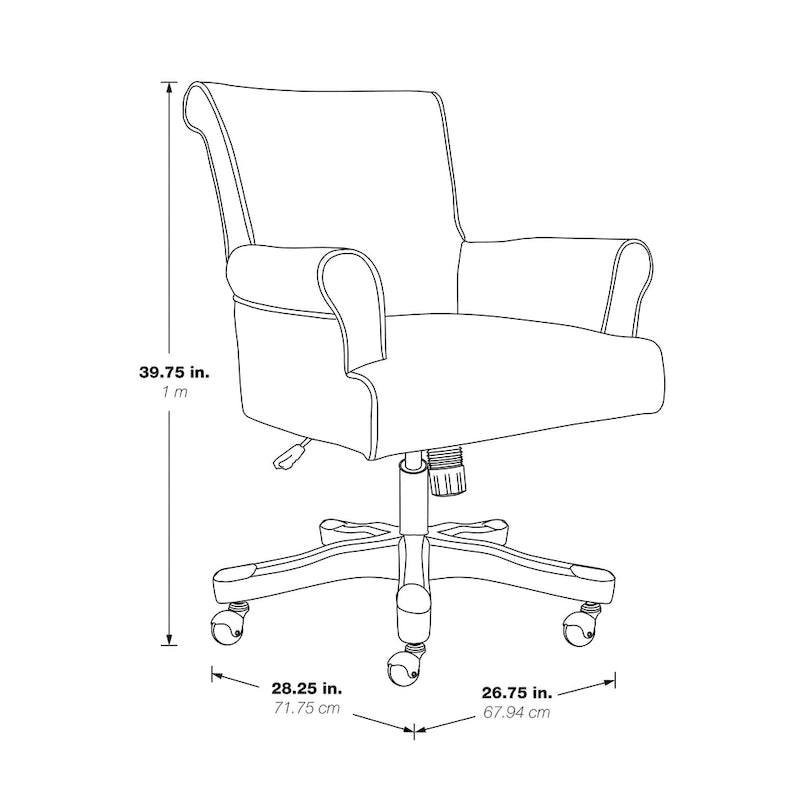 26.75 Inch Wood Metal Chair Adjustable