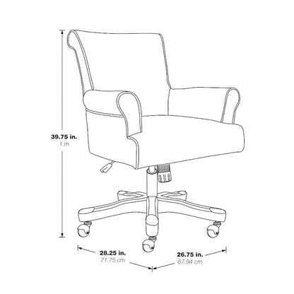 26.75 Inch Wood Metal Chair Adjustable