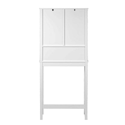 Farmhouse White MDF Wood Over-the-Toilet Space Saver Bathroom Cabinet