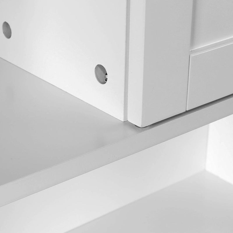 Farmhouse White MDF Wood Over-the-Toilet Space Saver Bathroom Cabinet