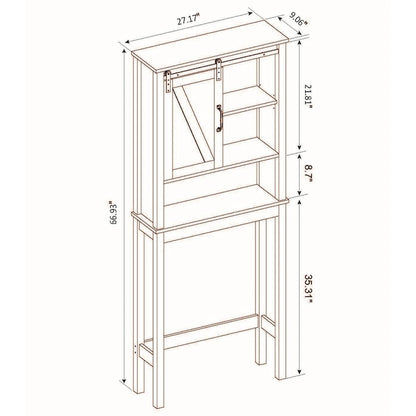 Farmhouse White MDF Wood Over-the-Toilet Space Saver Bathroom Cabinet