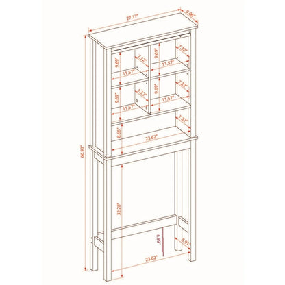 Farmhouse White MDF Wood Over-the-Toilet Space Saver Bathroom Cabinet