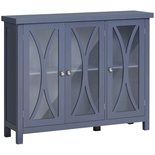 Modern Glass Engineered Wood Cabinet Adjustable