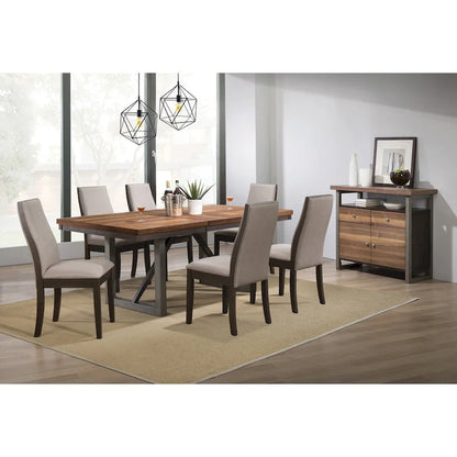 Holloway Natural Walnut and Grey 7-piece Dining Set