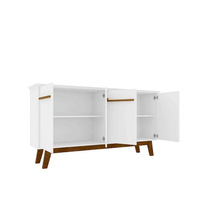 62.99 Inch Mid-Century Modern Solid Wood Cabinet LED