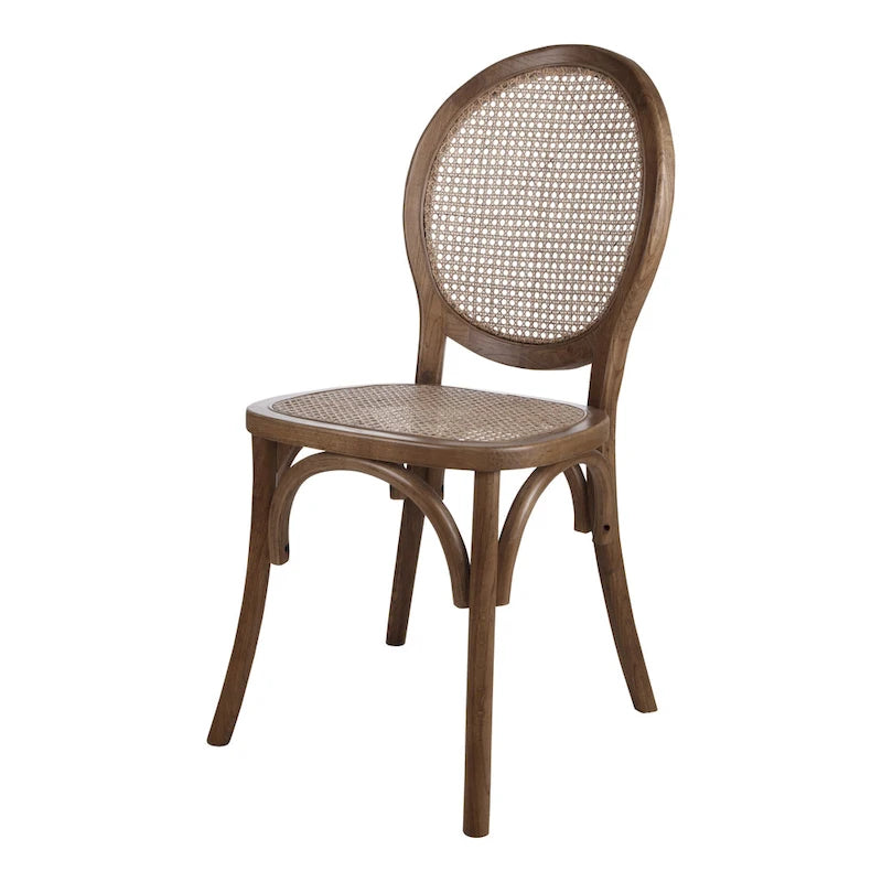 36 Inch Mid-Century Modern Wood Rattan Chair
