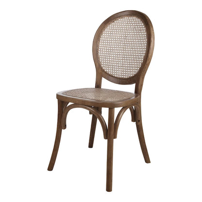 36 Inch Mid-Century Modern Wood Rattan Chair