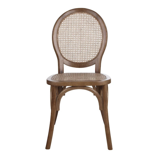 36 Inch Mid-Century Modern Wood Rattan Chair