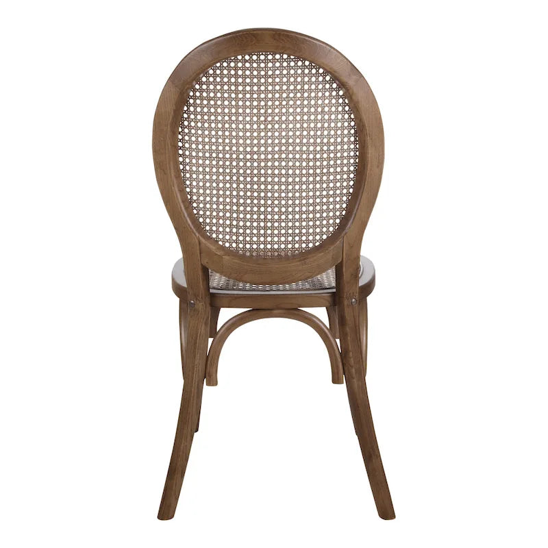 36 Inch Mid-Century Modern Wood Rattan Chair