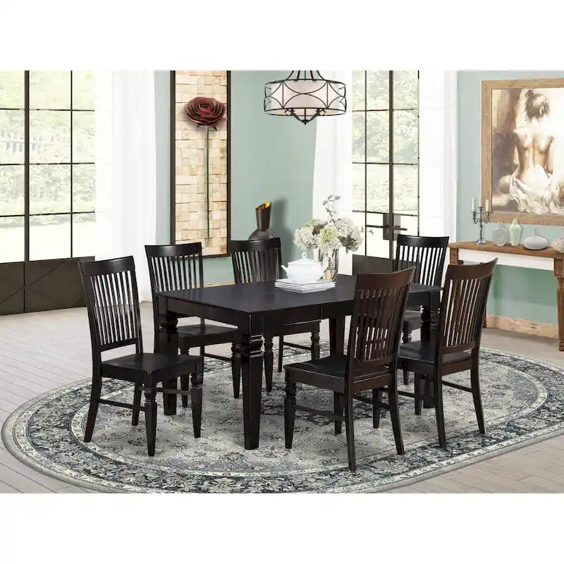 7-Piece Modern Wood Linen Table