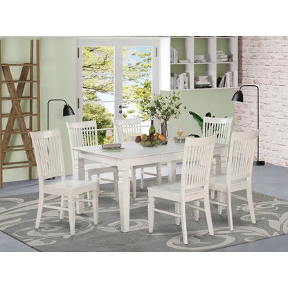 7-Piece Modern Wood Linen Table