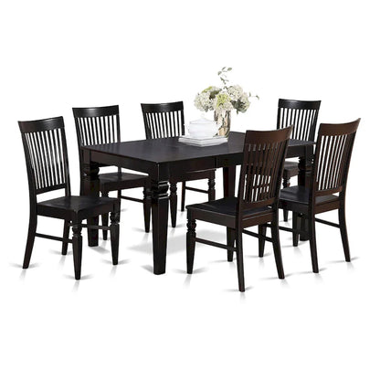 7-Piece Modern Wood Linen Table