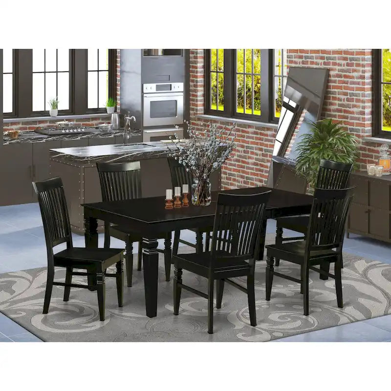 7-Piece Modern Wood Table