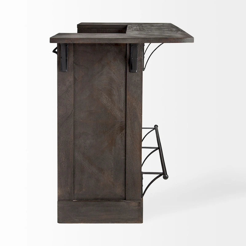 Contemporary Solid Wood Glass Kitchen Cart