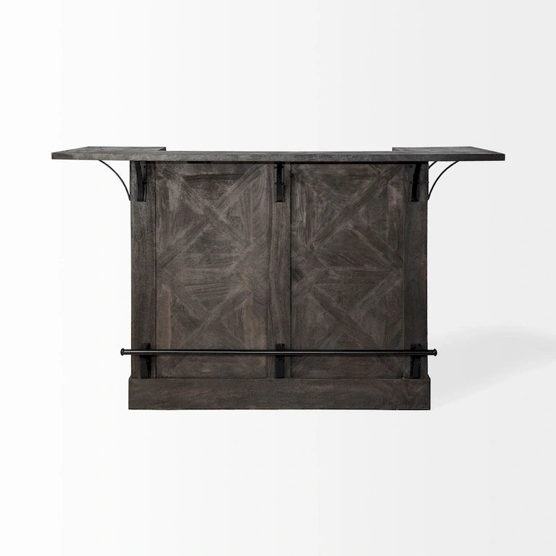 Contemporary Solid Wood Glass Kitchen Cart