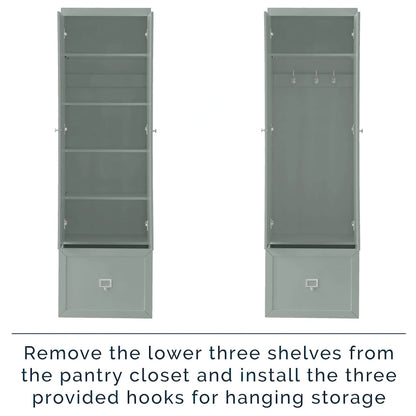 Full Modern Metal Pantry Cabinet Adjustable