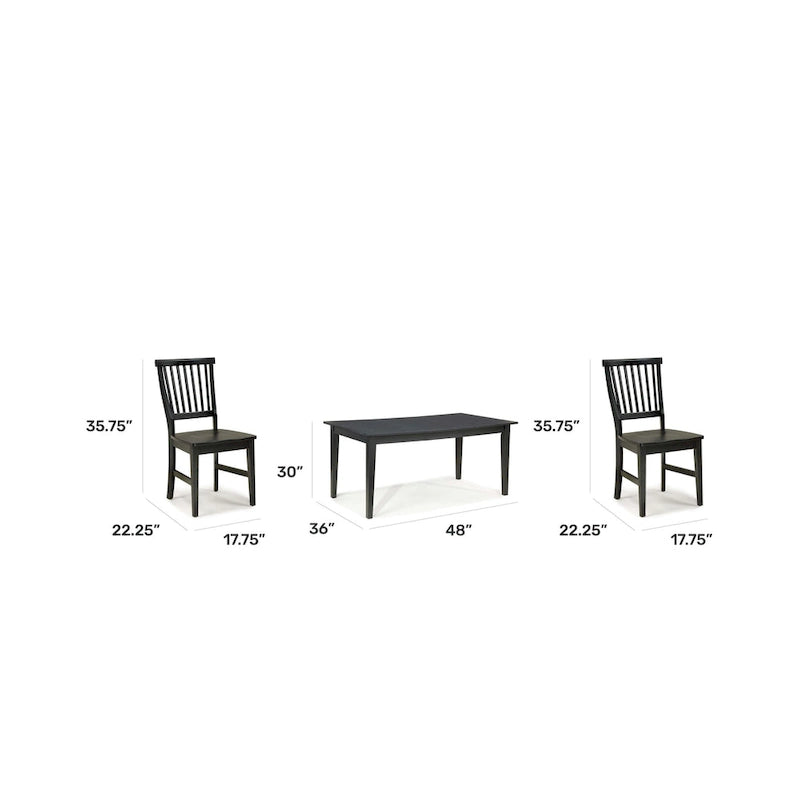 17.75 Inch Wood Dining Set