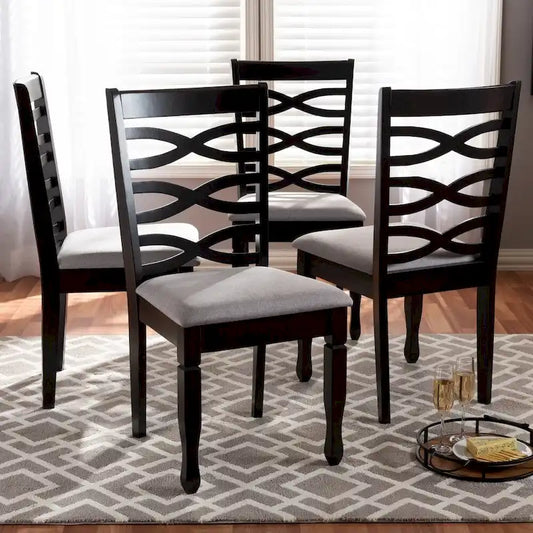 37.4 Inch Modern Wood Linen Chair