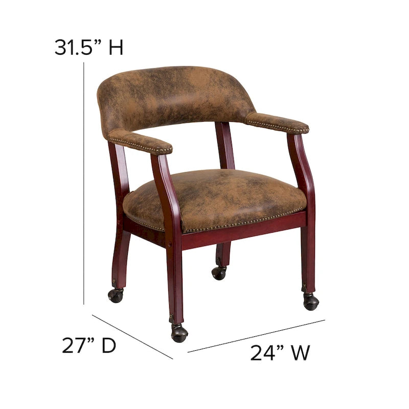 Traditional Wood Fabric Chair Upholstered