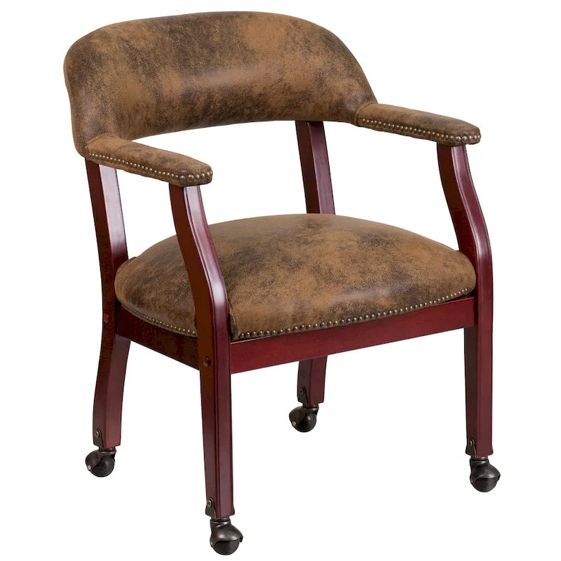 Traditional Wood Fabric Chair Upholstered
