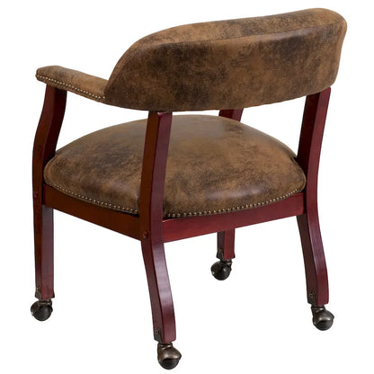 Traditional Wood Fabric Chair Upholstered