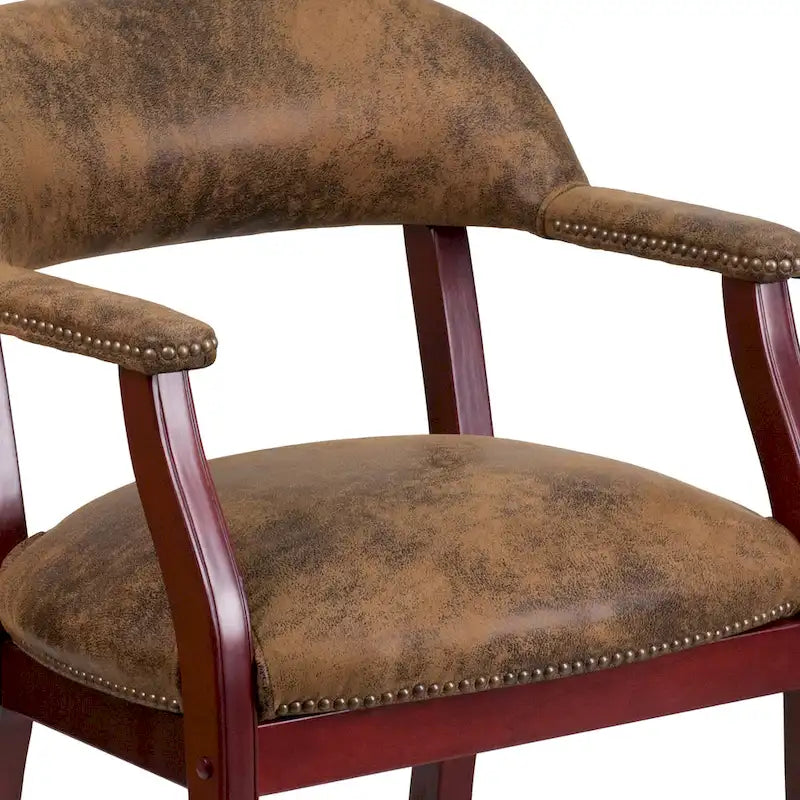 Traditional Wood Fabric Chair Upholstered