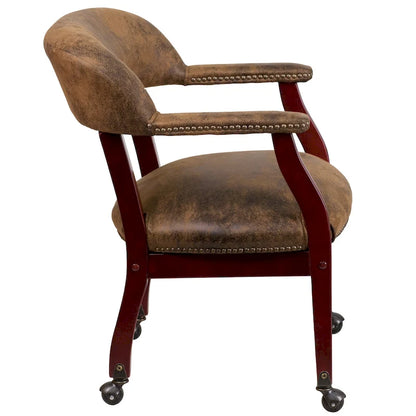 Traditional Wood Fabric Chair Upholstered