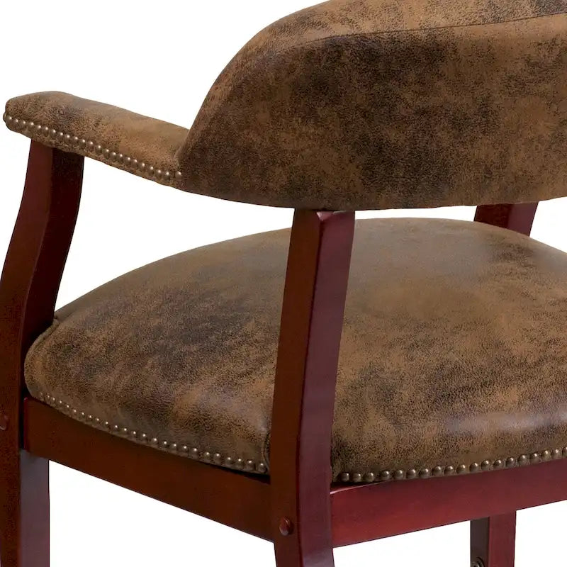 Traditional Wood Fabric Chair Upholstered