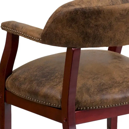 Traditional Wood Fabric Chair Upholstered