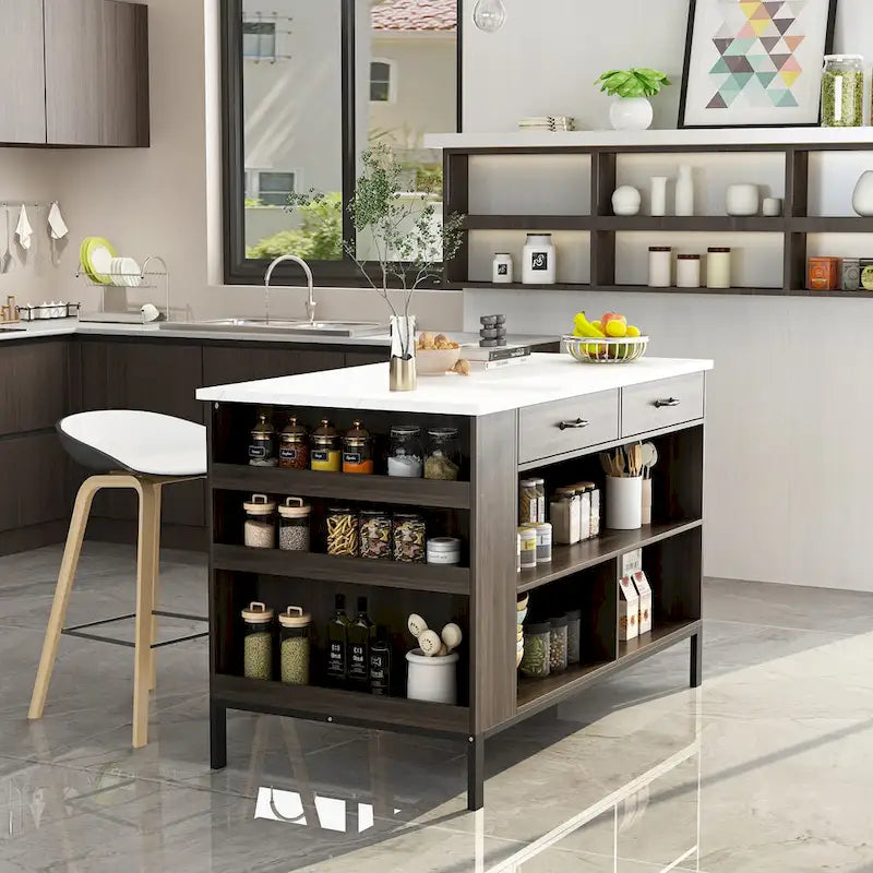 Modern Wood Marble Cabinet