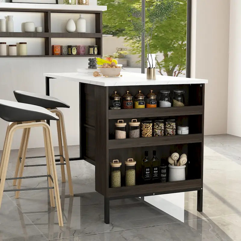 Modern Wood Marble Cabinet