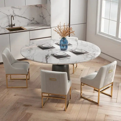 Modern Metal Velvet Chair Upholstered