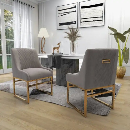 Modern Metal Velvet Chair Upholstered