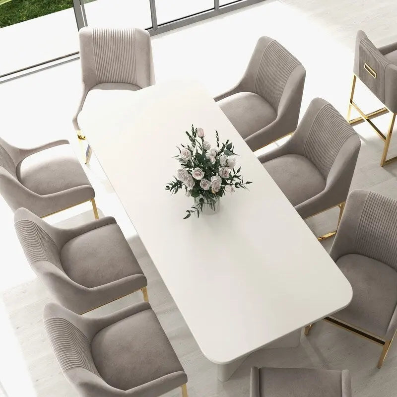 Modern Metal Velvet Chair Upholstered