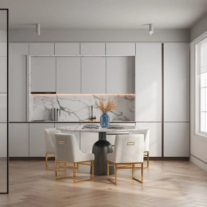 Modern Metal Velvet Chair Upholstered