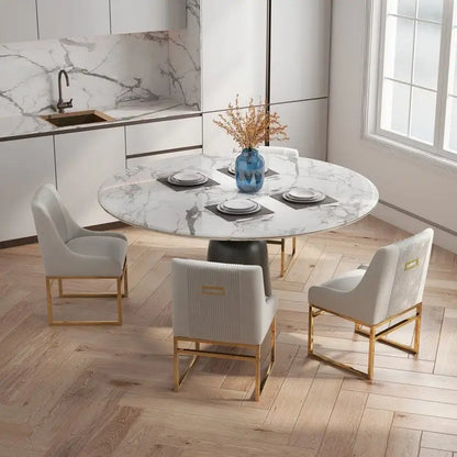 Modern Metal Velvet Chair Upholstered