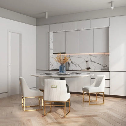 Modern Metal Velvet Chair Upholstered