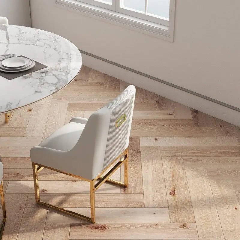 Modern Metal Velvet Chair Upholstered