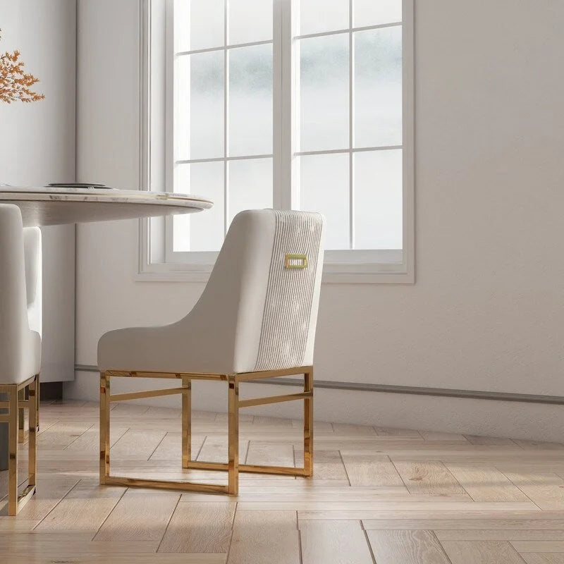 Modern Metal Velvet Chair Upholstered