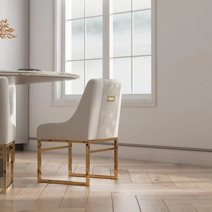 Modern Metal Velvet Chair Upholstered