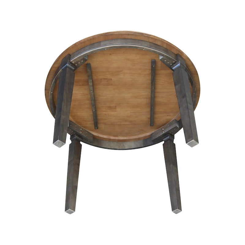 44 Inch Traditional Solid Wood Metal Table