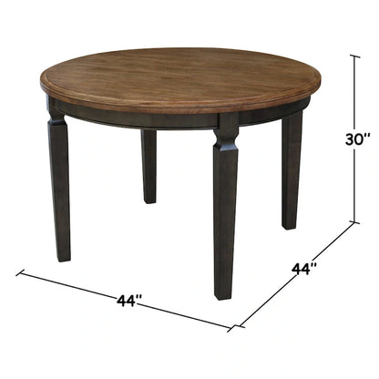 44 Inch Traditional Solid Wood Metal Table