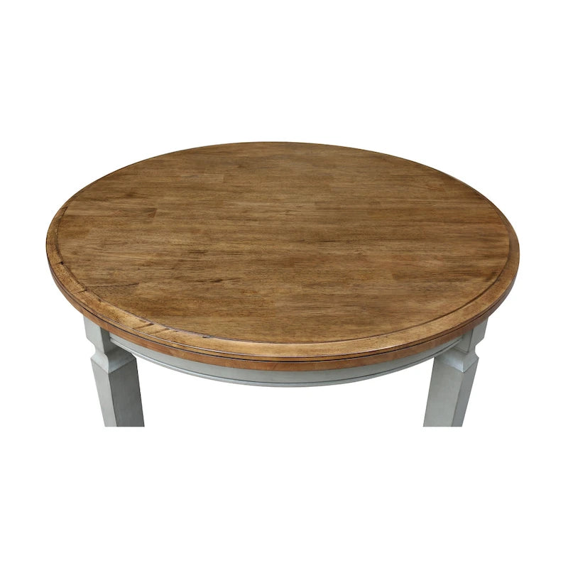 44 Inch Traditional Solid Wood Metal Table