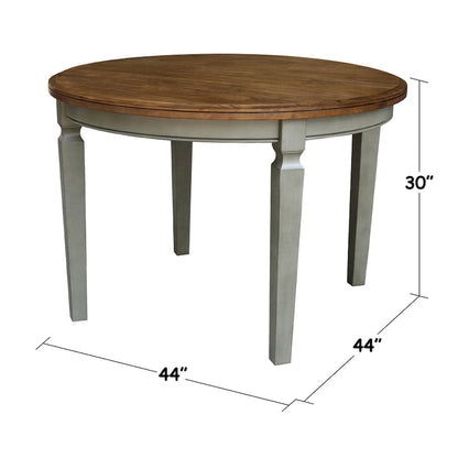 44 Inch Traditional Solid Wood Metal Table