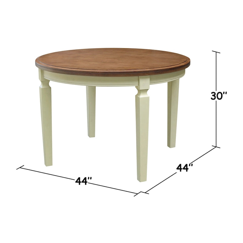 44 Inch Traditional Solid Wood Metal Table