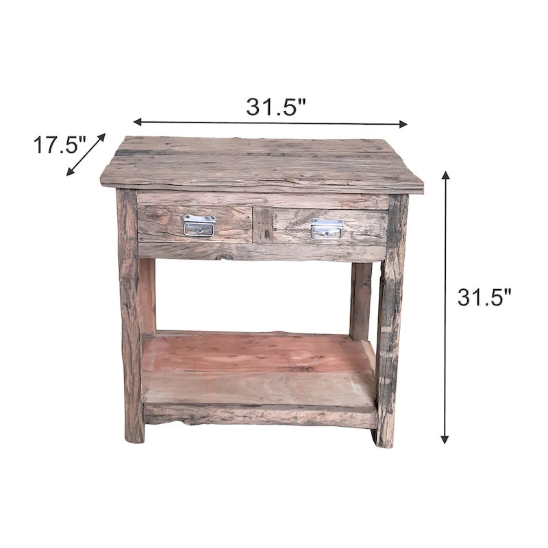 Rustic Wood Kitchen Cart