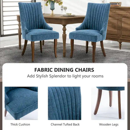 Modern Solid Wood Linen Chair Upholstered