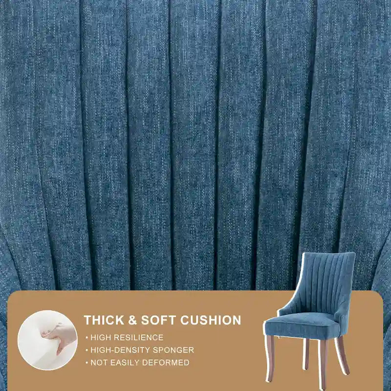 Modern Solid Wood Linen Chair Upholstered