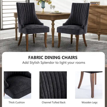 Modern Solid Wood Linen Chair Upholstered