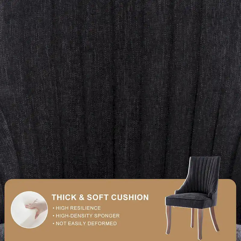 Modern Solid Wood Linen Chair Upholstered